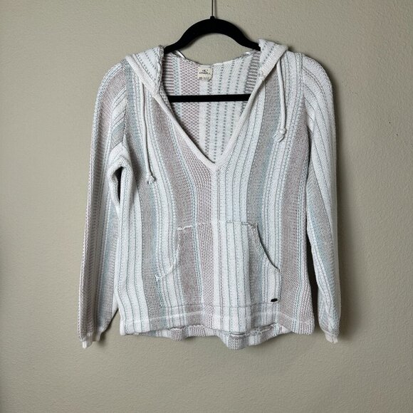 O'NEILL Bonfire Beach Hoodie Striped Pullover Knit Sweater Size XS - Picture 2 of 10